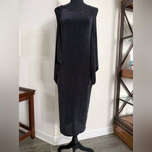 Liu Jo Shimmering Black Midi Dress